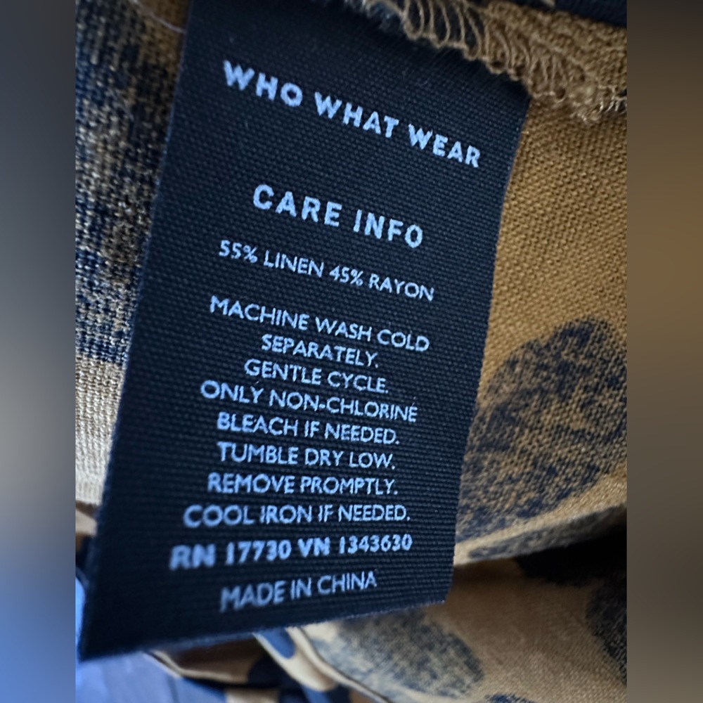 Who What Wear x Target π― Shirt Dress Linen Blend Button-Up Leopard Cheetah XL - Picture 9 of 12